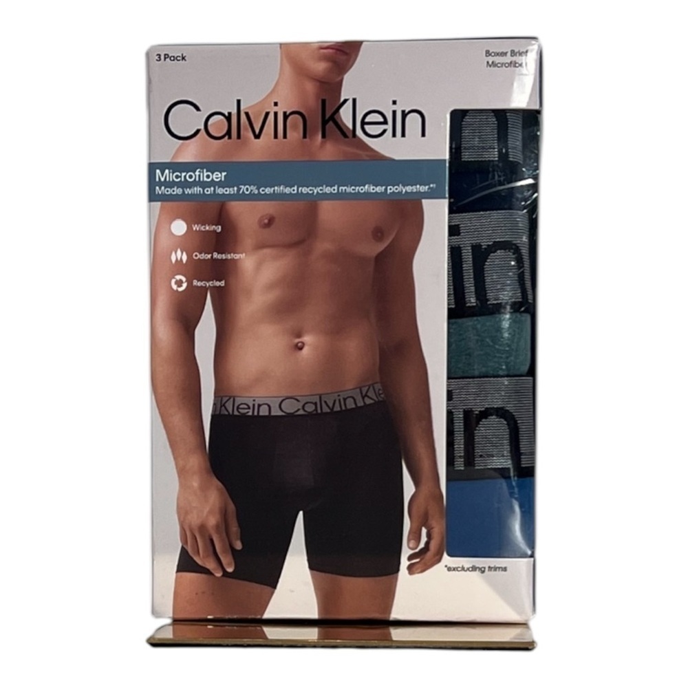 Calvin Klein Men's Microfiber Boxer Briefs - Black and Gray